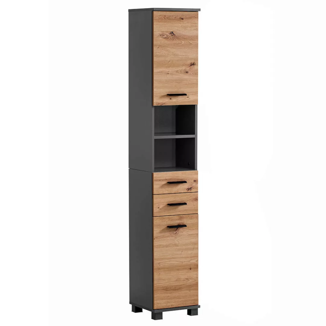 Lomadox Hochschrank PROVIDENCE-80 in anthrazit, 30cm breit, rechts/links mo günstig online kaufen