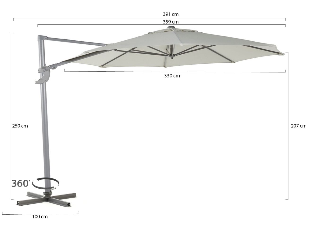 Shadowline Francisco Ampelschirm ø 330 cm günstig online kaufen