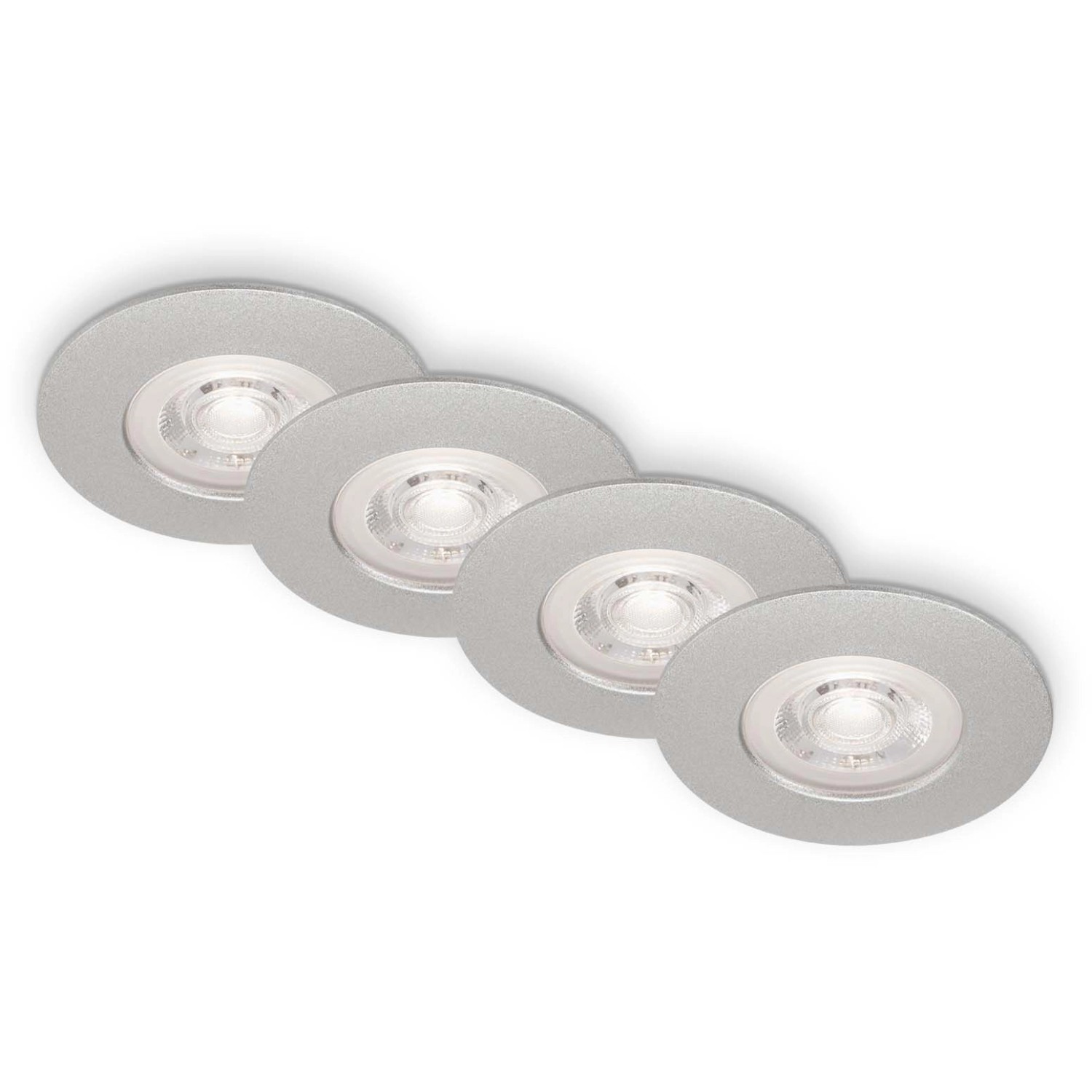 Brilo LED-Einbauleuchte Kulana 4 Stk. Chrom matt 4,9 W günstig online kaufen