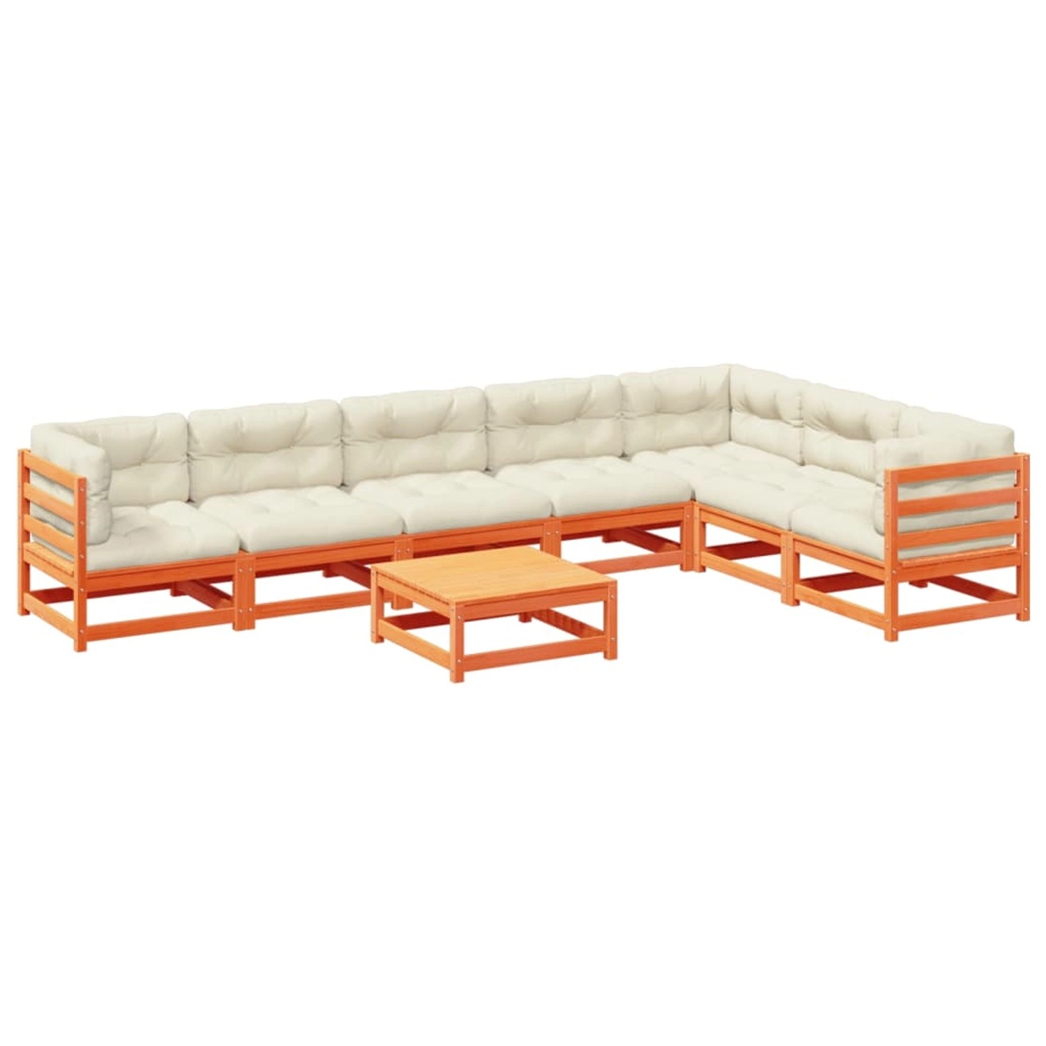 vidaXL 8-Tlg Garten-Sofagarnitur mit Kissen Wachsbraun Kiefernholz 3299479 günstig online kaufen