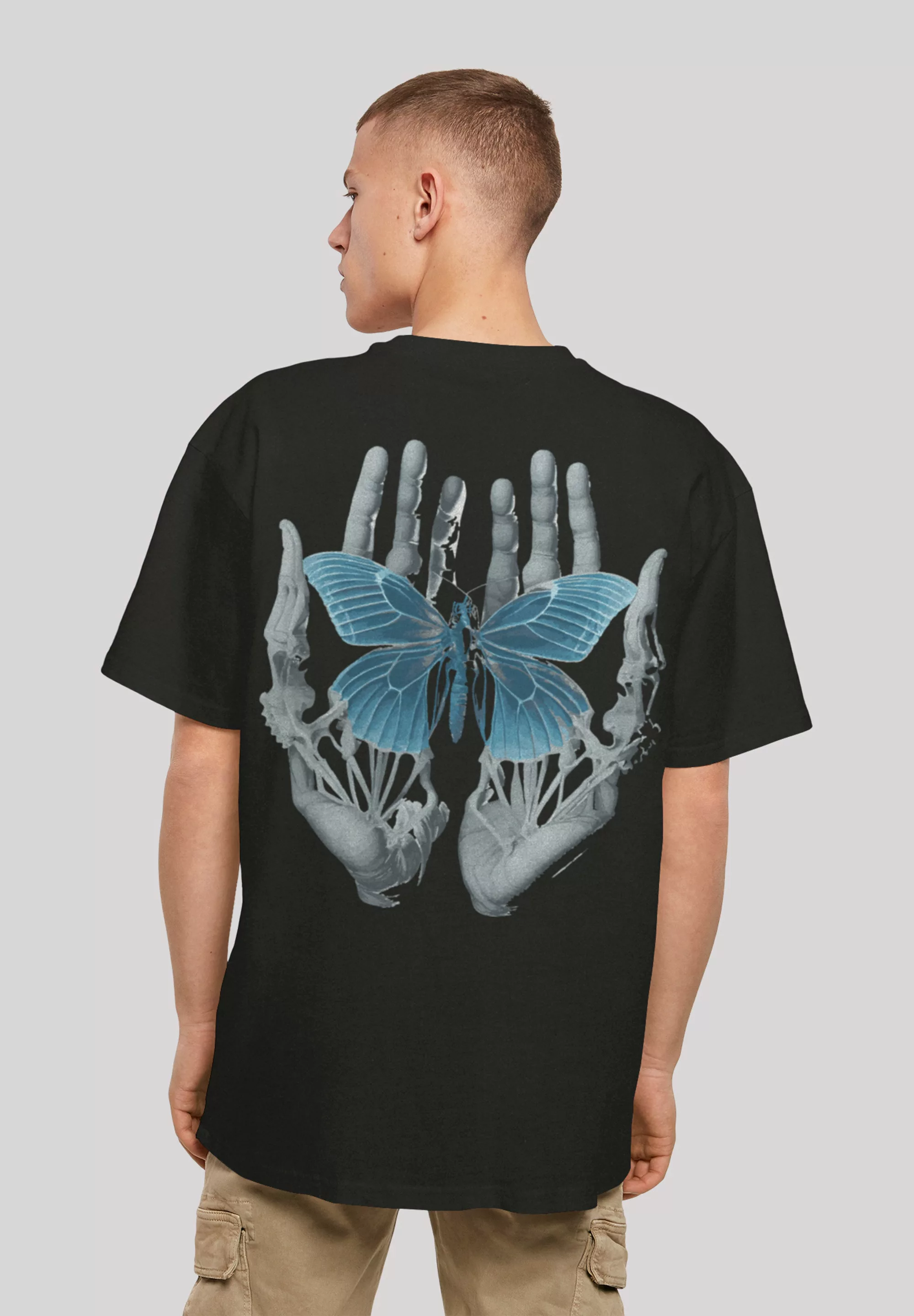 F4NT4STIC T-Shirt "Skelett Hände Schmetterling", Print günstig online kaufen