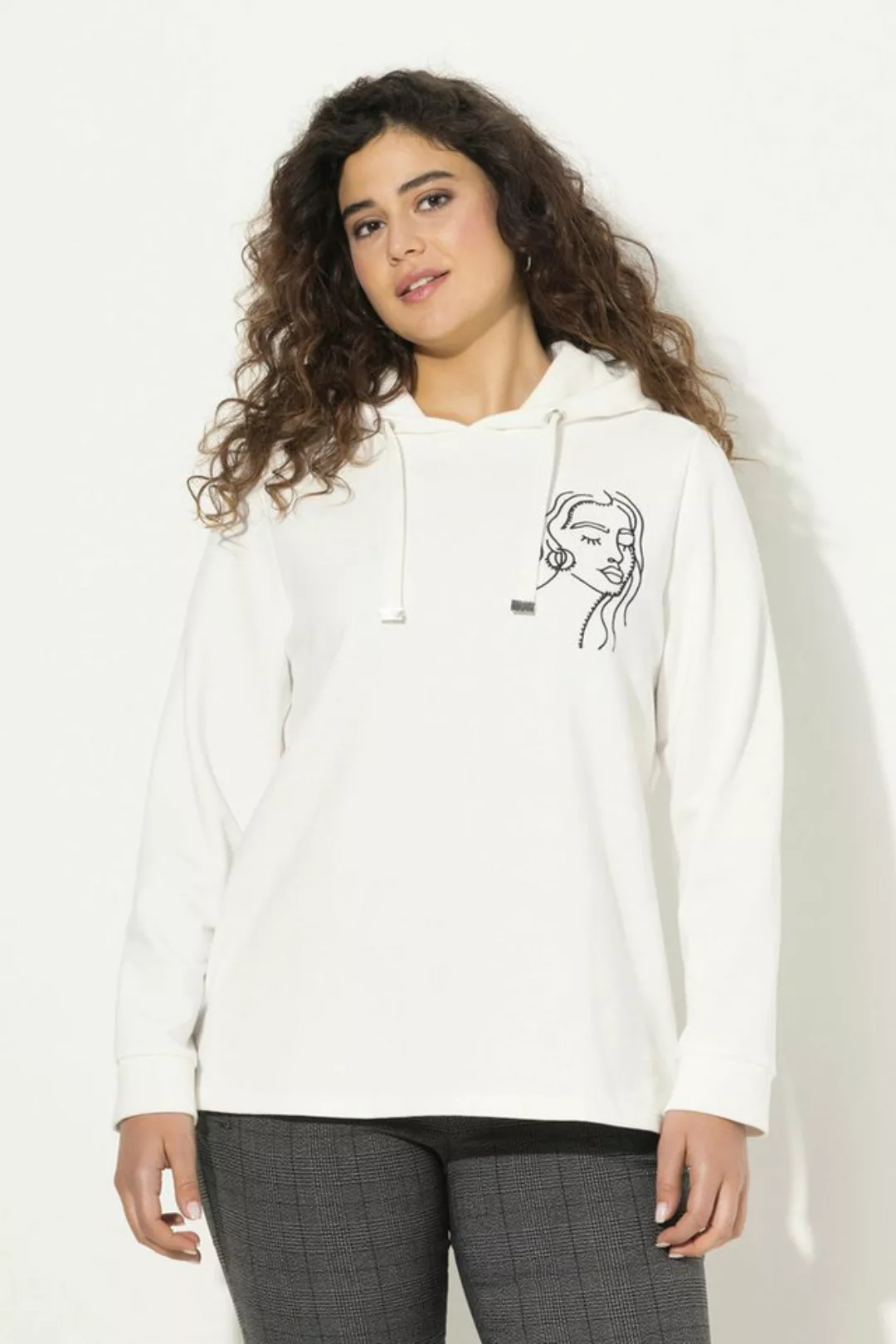 Ulla Popken Hoodie Hoodie Gesicht Classic Kapuze Langarm günstig online kaufen