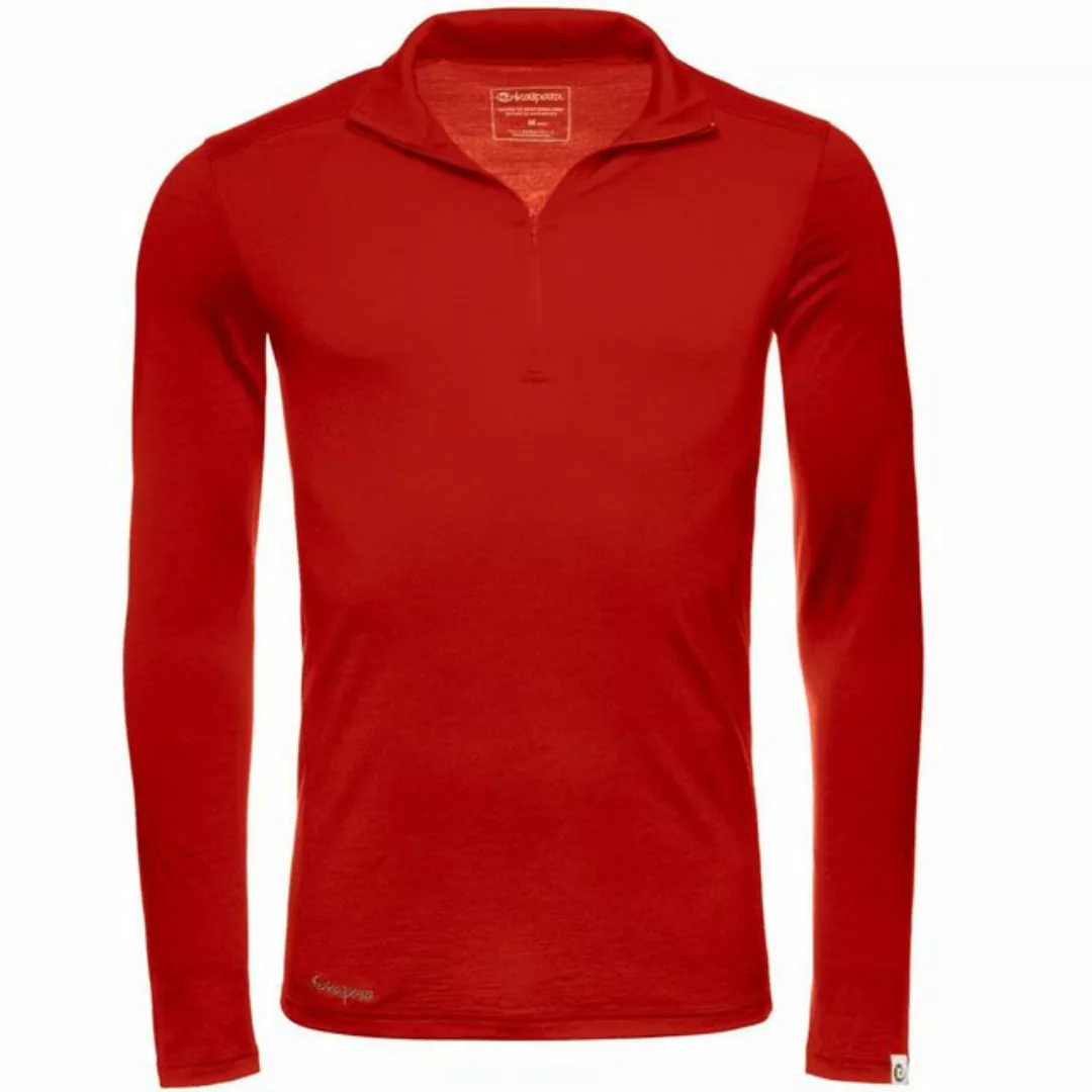 Kaipara - Merino Sportswear Langarmshirt Merino Zip-Neck Herren Slimfit 200 günstig online kaufen