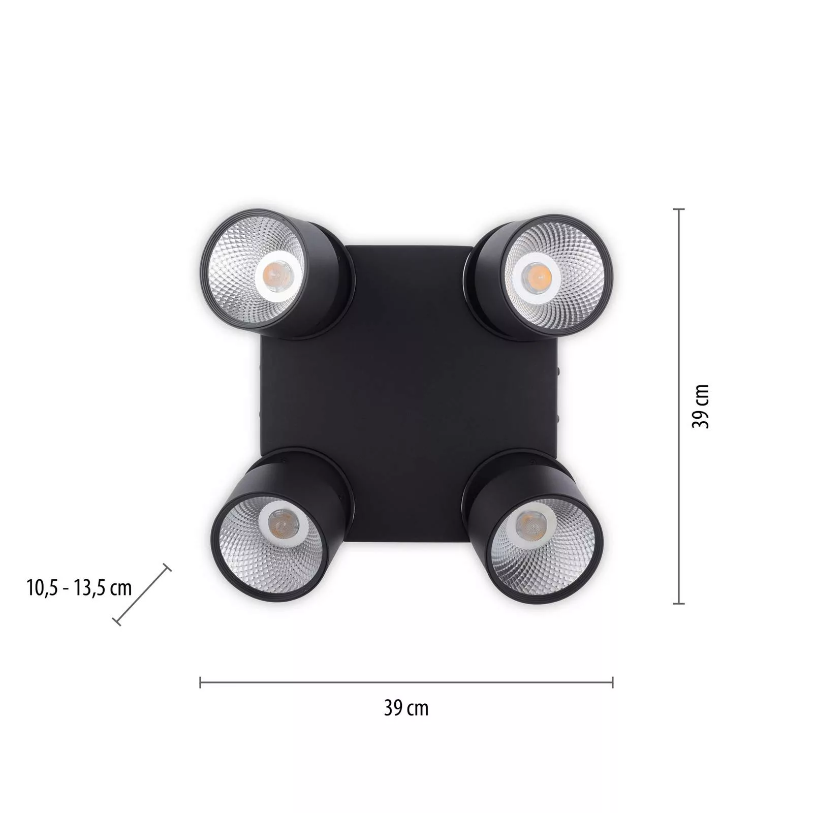 PURE Nola LED-Deckenleuchte vierflammig schwarz günstig online kaufen