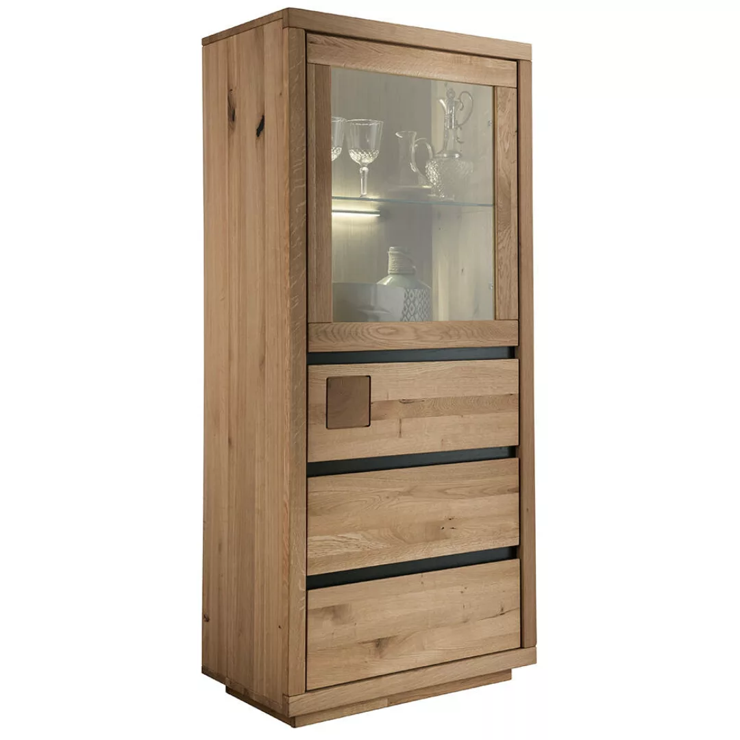 Highboard 65 cm breit in Eiche massiv geölt WINCHESTER-69 günstig online kaufen