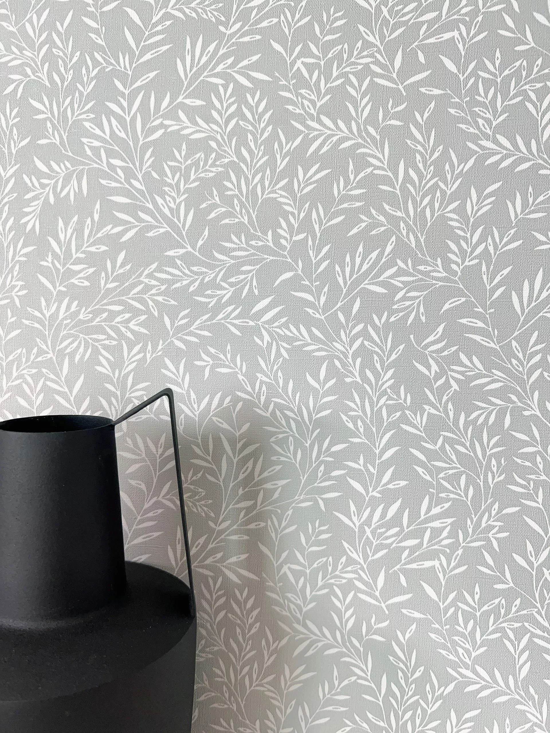Newroom Vliestapete, Grau Tapete Floral Zweige günstig online kaufen
