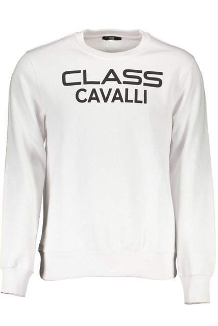 Cavalli Class Sweatshirt Weißes Herren-Sweatshirt mit Applikation und günstig online kaufen