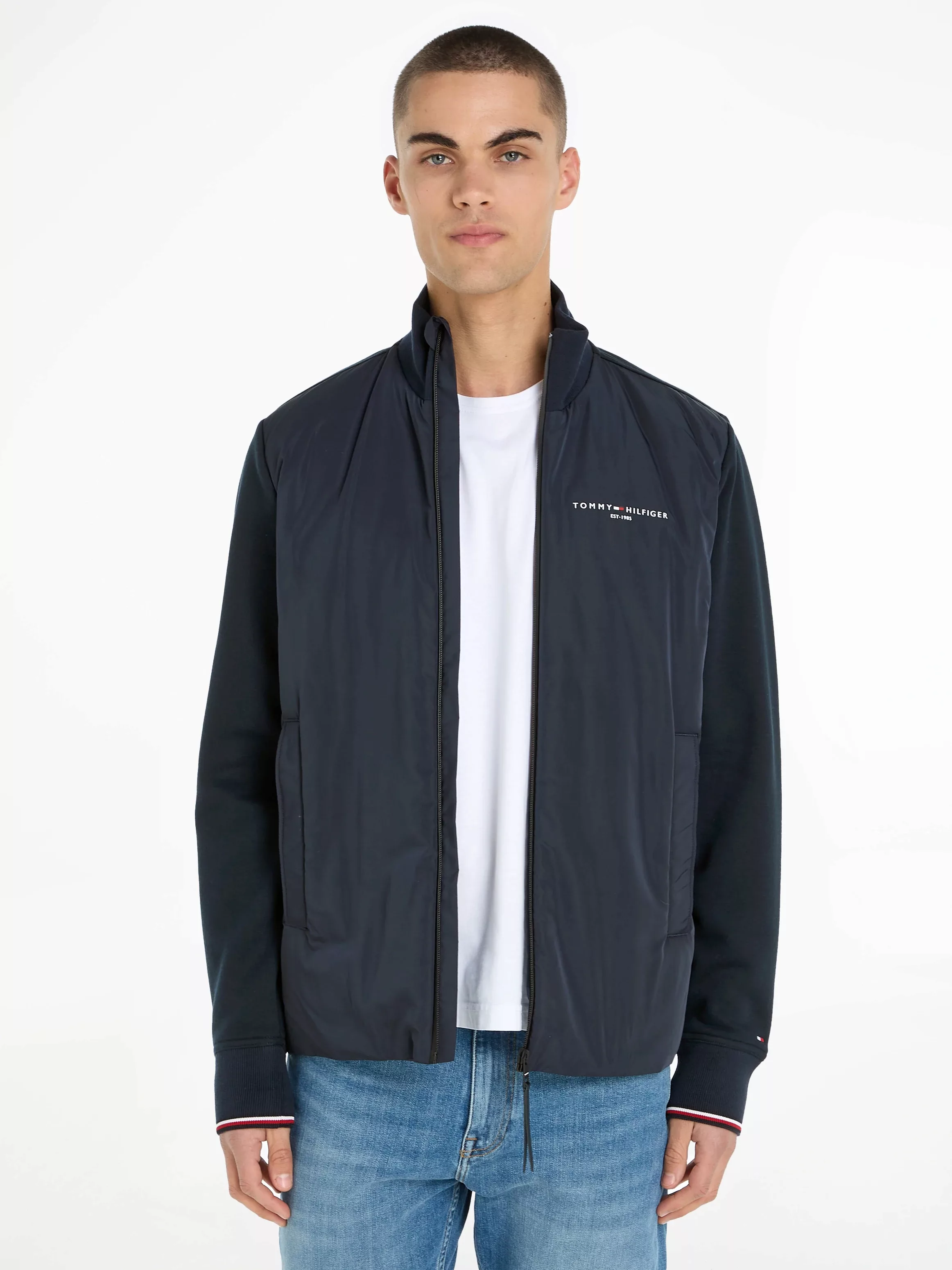 Tommy Hilfiger Blouson "TOMMY LOGO MIX MEDIA STAND ZIP" günstig online kaufen