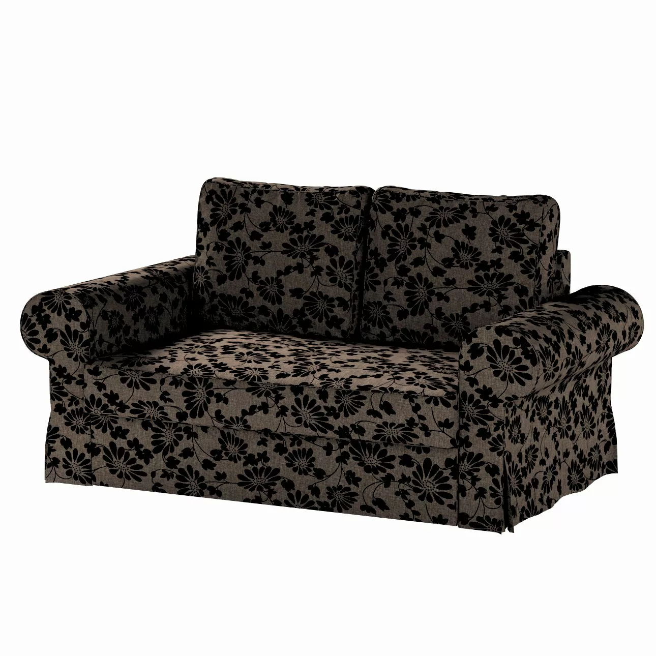 Bezug für Backabro 2-Sitzer Sofa ausklappbar, braun-schwarz, Bezug für Back günstig online kaufen