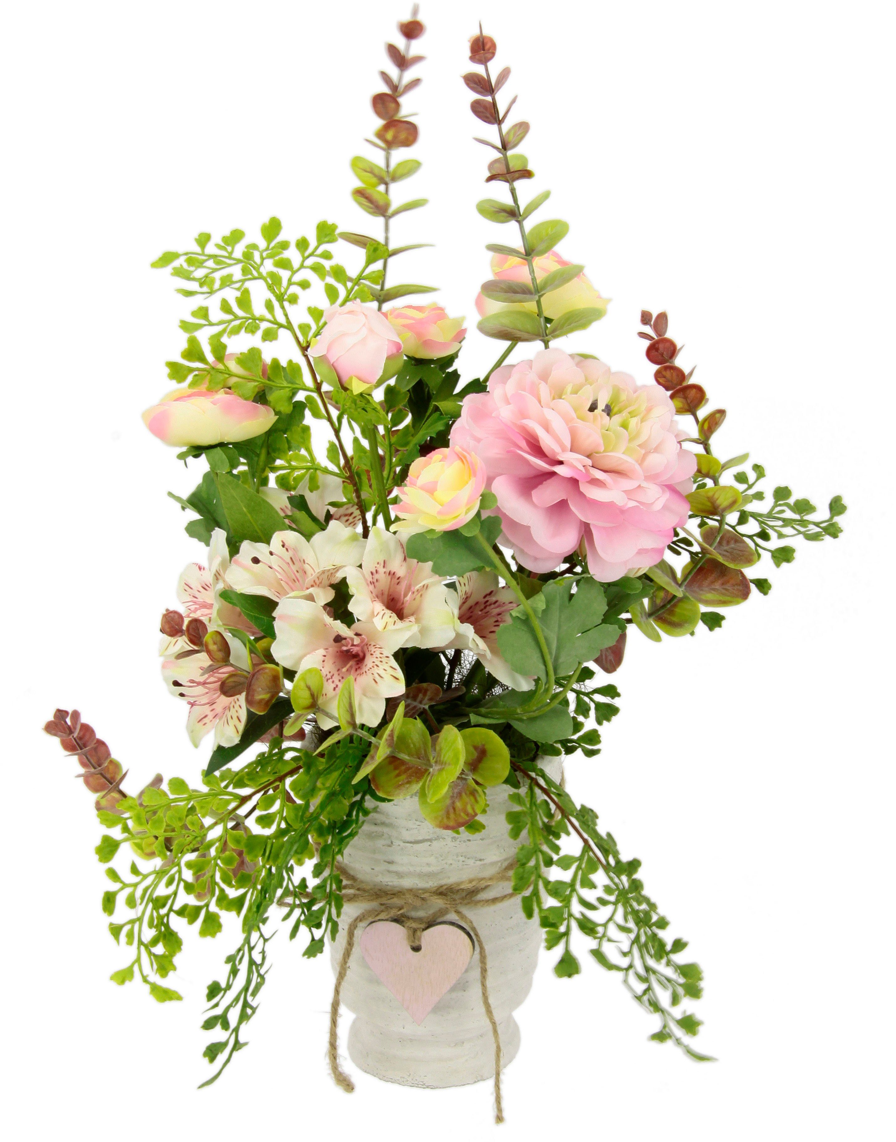 I.GE.A. Kunstblume »Arrangement Blüten/Ranunkel«, Topf aus Keramik günstig online kaufen