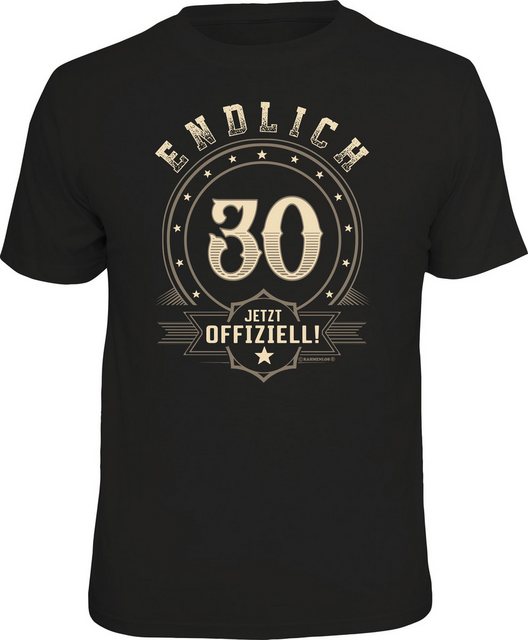 RAHMENLOS® T-Shirt zum Geburtstag - endlich 30, jetzt offiziell günstig online kaufen