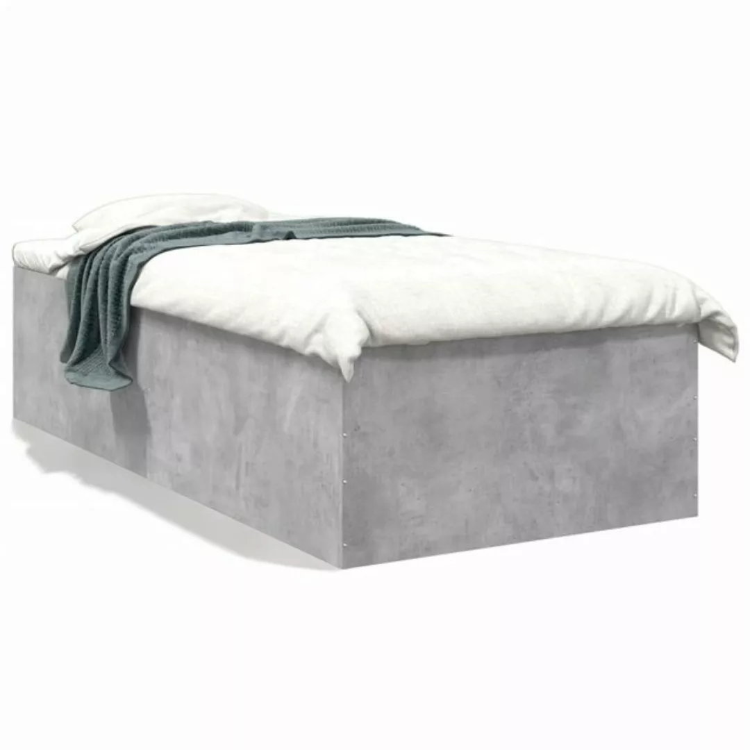 vidaXL Bett Bettgestell Betongrau 100x200 cm Holzwerkstoff günstig online kaufen