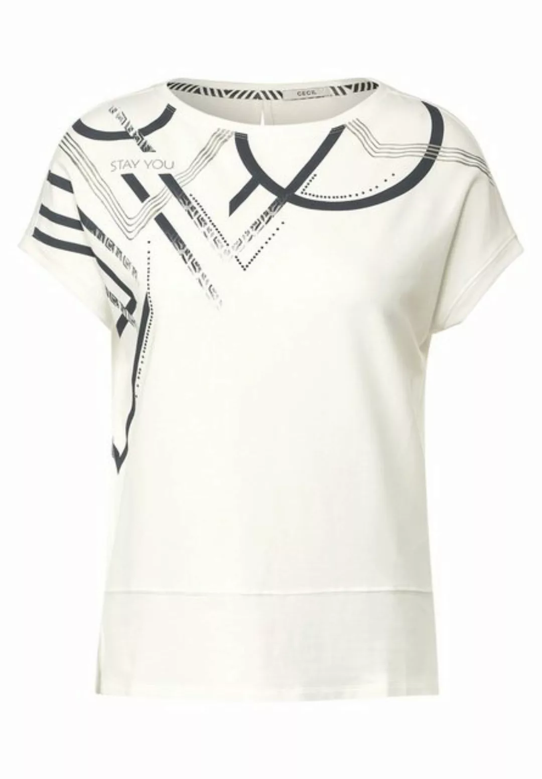 Cecil Kurzarmshirt - T-Shirt mit Print - U-Boot-Ausschnitt günstig online kaufen