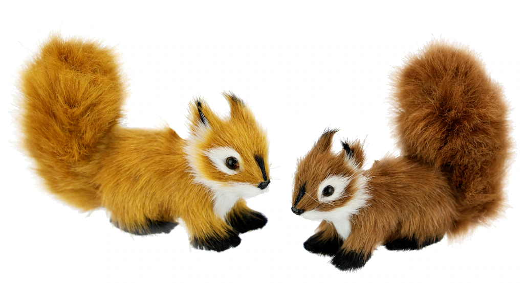 I.GE.A. Dekofigur "Tierfigur mini Eichhörnchen 2er Set", Kunstfell Statue O günstig online kaufen