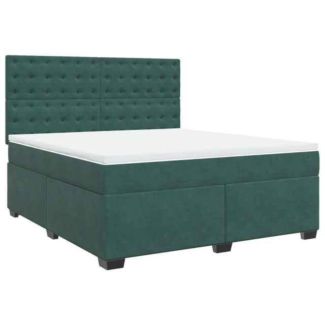 vidaXL Bett Boxspringbett mit Matratze Dunkelgrün 180x200 cm Samt günstig online kaufen