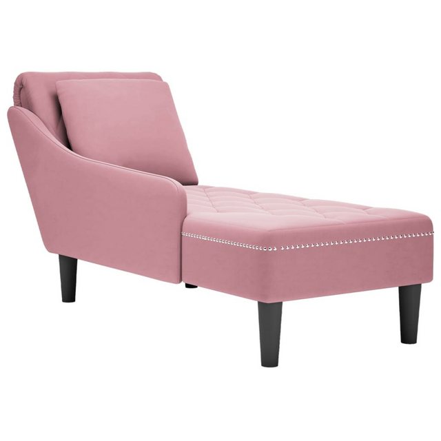 vidaXL Chaiselongue Chaiselongue mit Kissen und Rechter Armlehne Rosa Samt, günstig online kaufen