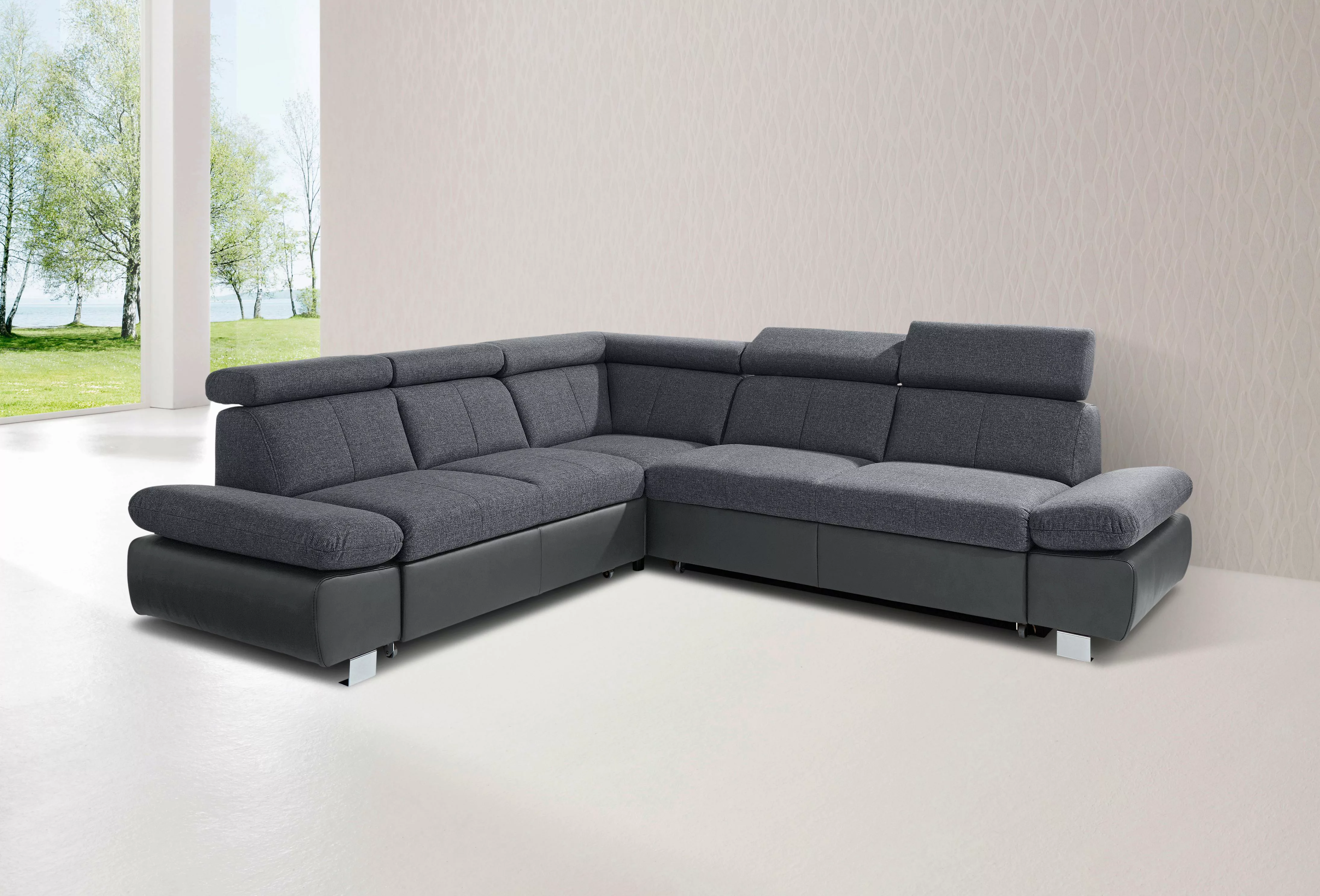 exxpo - sofa fashion Ecksofa "Salerno, L-Form", inkl. Kopf- und Armteilvers günstig online kaufen