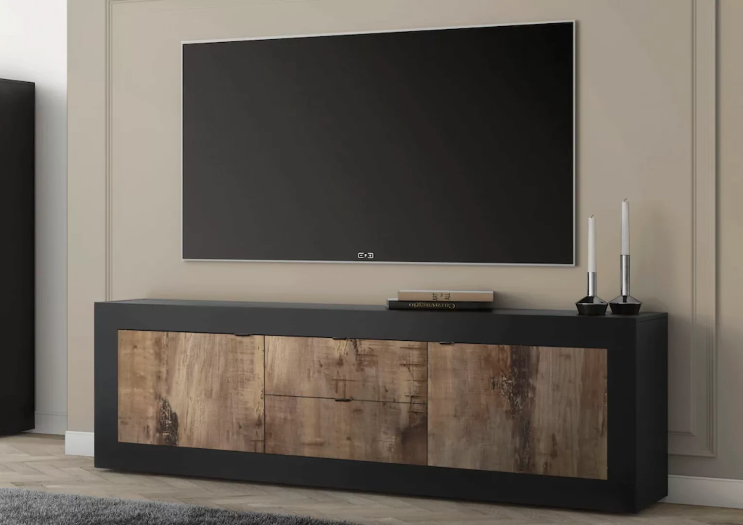 INOSIGN Lowboard "Basic Breite 210 cm, TV-Board 2 Türen, 2 Schubkästen, TV- günstig online kaufen