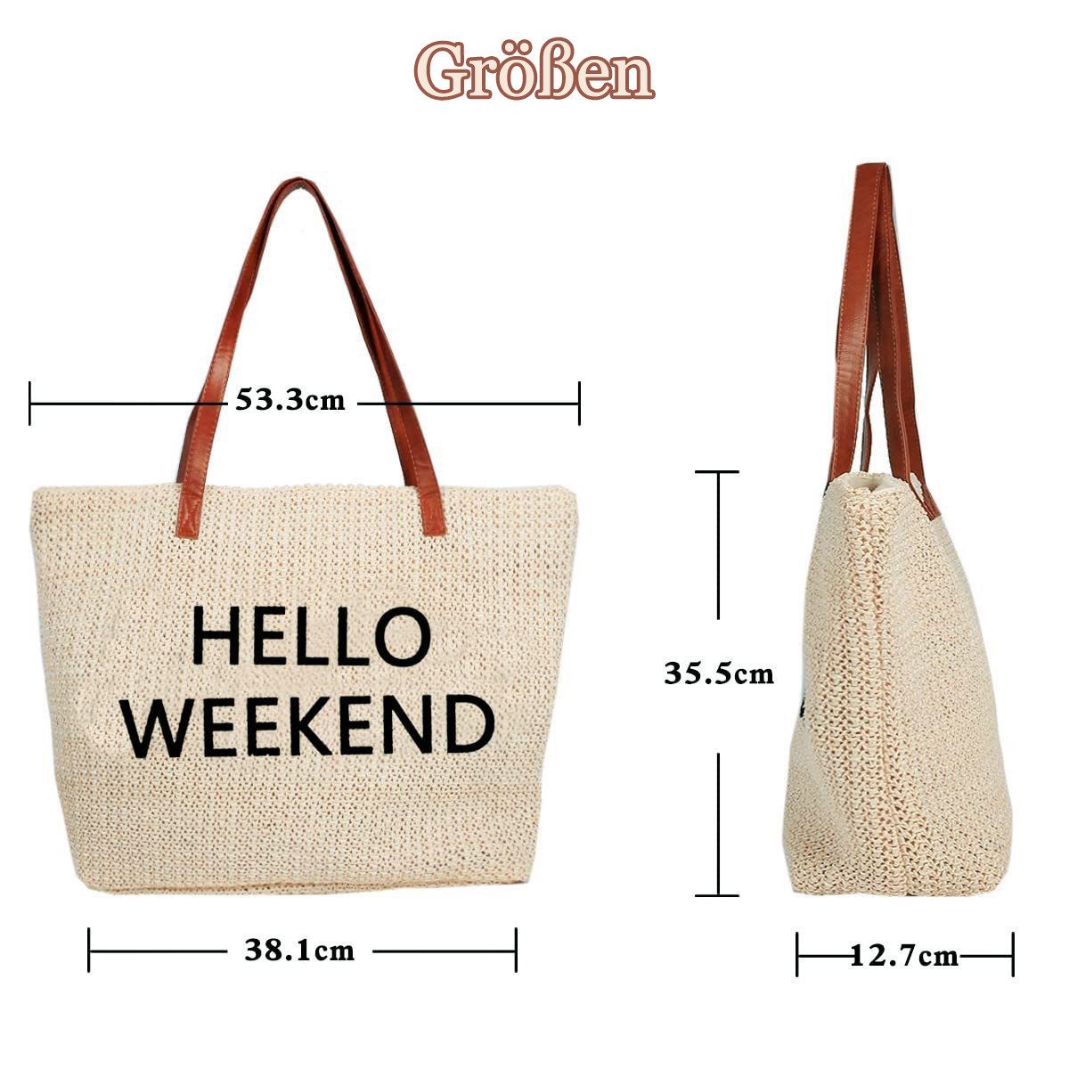 ZEUOPQ Strandtasche Große Damen Korbtasche Schultertasche günstig online kaufen