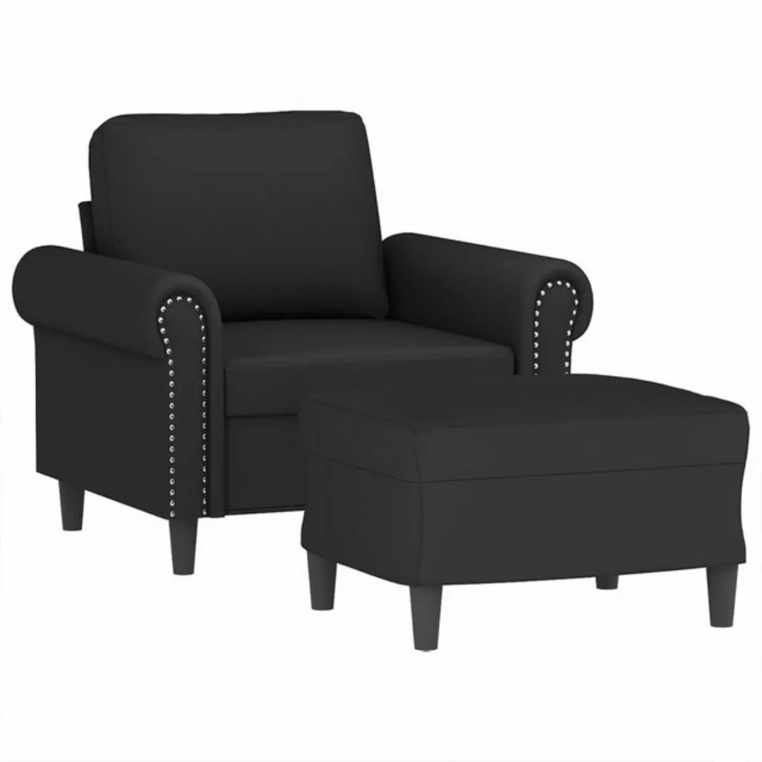 vidaXL Sofa Sessel mit Hocker Schwarz 60 cm Samt günstig online kaufen