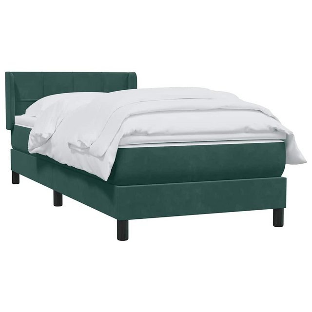 vidaXL Bett Boxspringbett mit Matratze Dunkelgrün 100x220 cm Samt günstig online kaufen