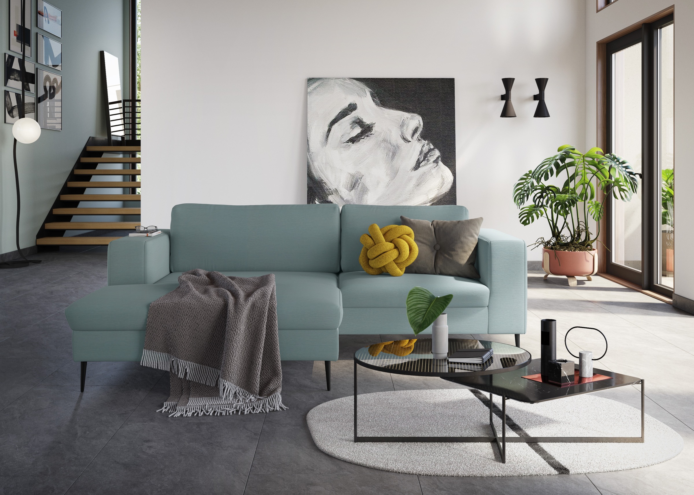 DOMO collection Ecksofa »Modica kompakt und elegant, Breite 244, L-Form«, m günstig online kaufen
