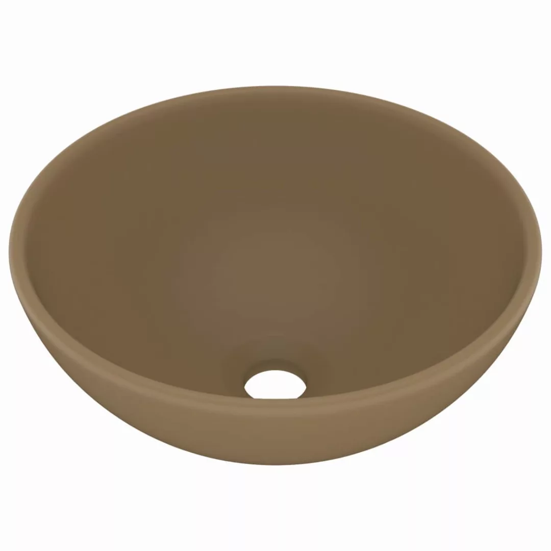 Luxus-waschbecken Rund Matt Creme 32,5x14 Cm Keramik günstig online kaufen