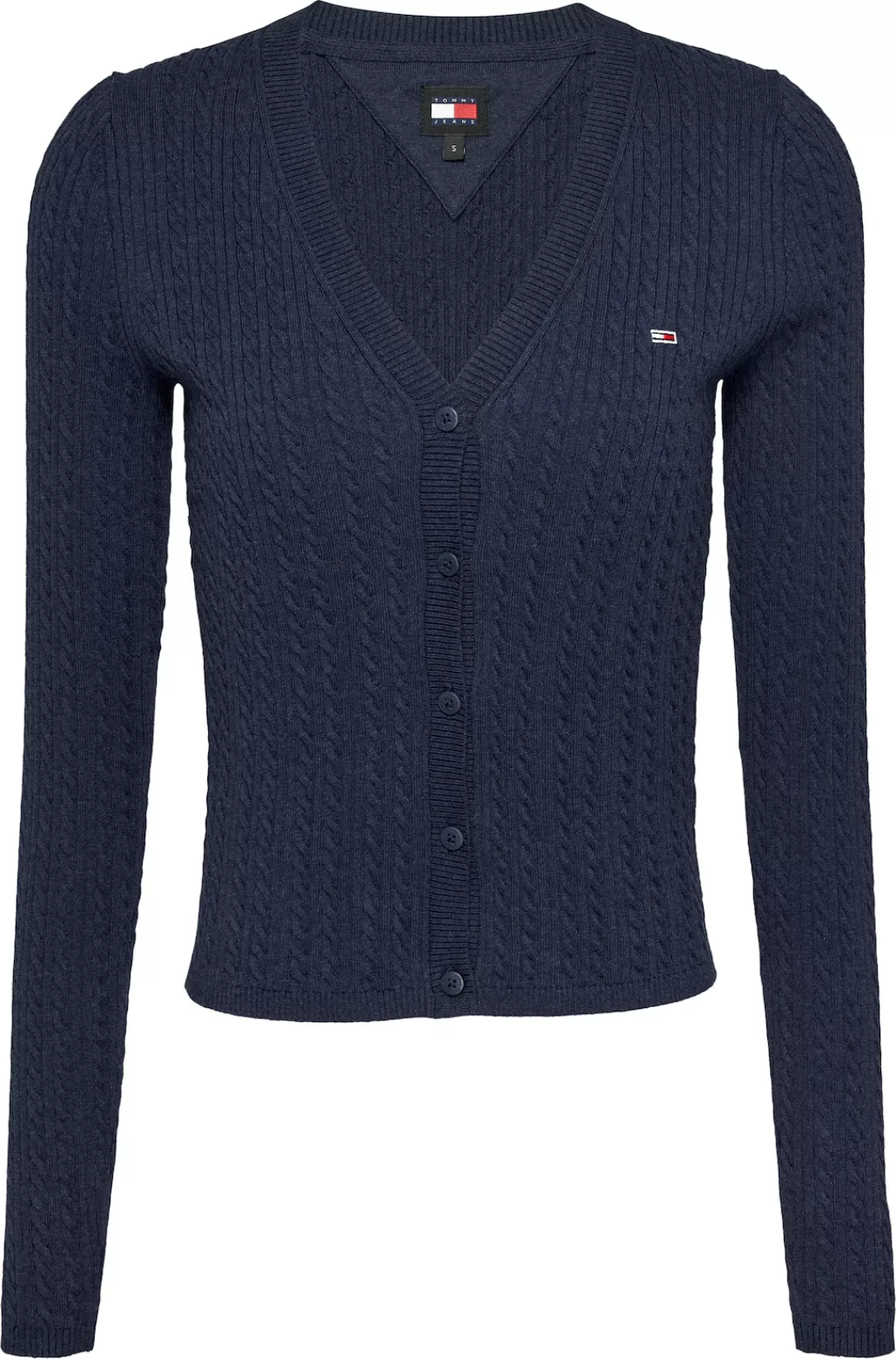 Tommy Jeans Strickjacke "TJW CABLE ESSENTIAL CARDIGAN", mit Zopfmuster, Log günstig online kaufen