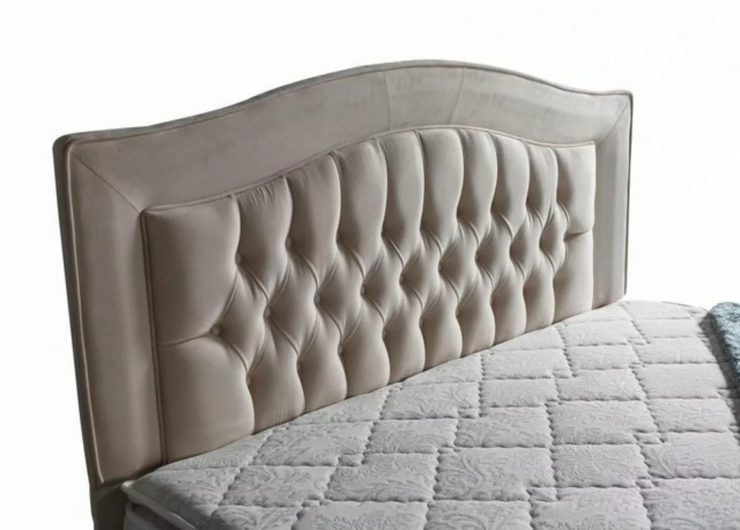 JVmoebel Bett Bett Design Betten Luxus Beige Polster Schlafzimmer Möbel Sil günstig online kaufen