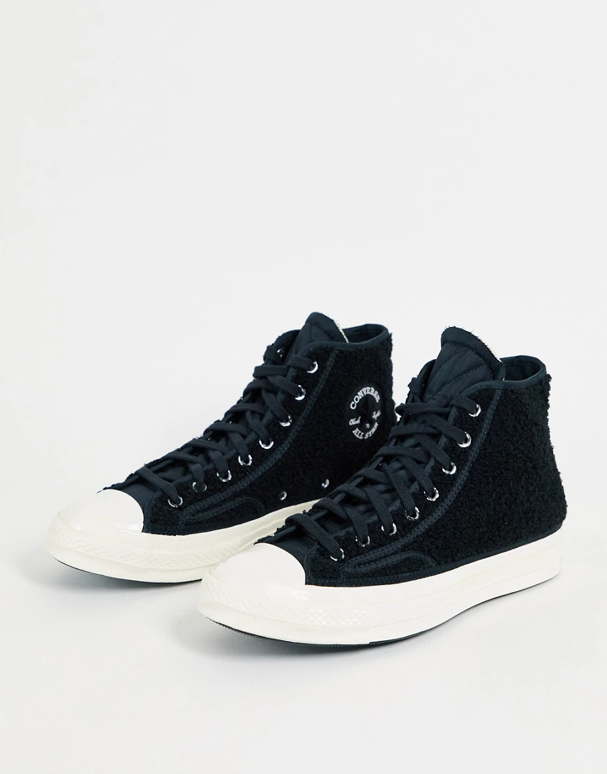 Converse – Chuck 70 Hi Sherpa – Sneaker in Schwarz günstig online kaufen
