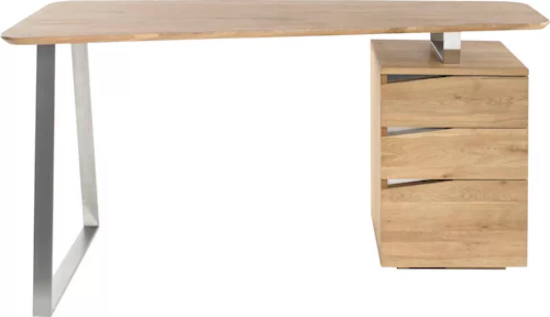 MCA furniture Schreibtisch "Tori", Asteiche Massivholz geölt, mit 3 Schubla günstig online kaufen