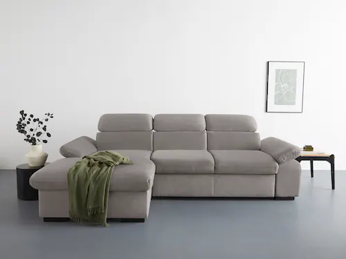 COTTA Ecksofa "Lola L-Form", (Set, mit Hocker), mit Hocker & Kopfteilfunkti günstig online kaufen