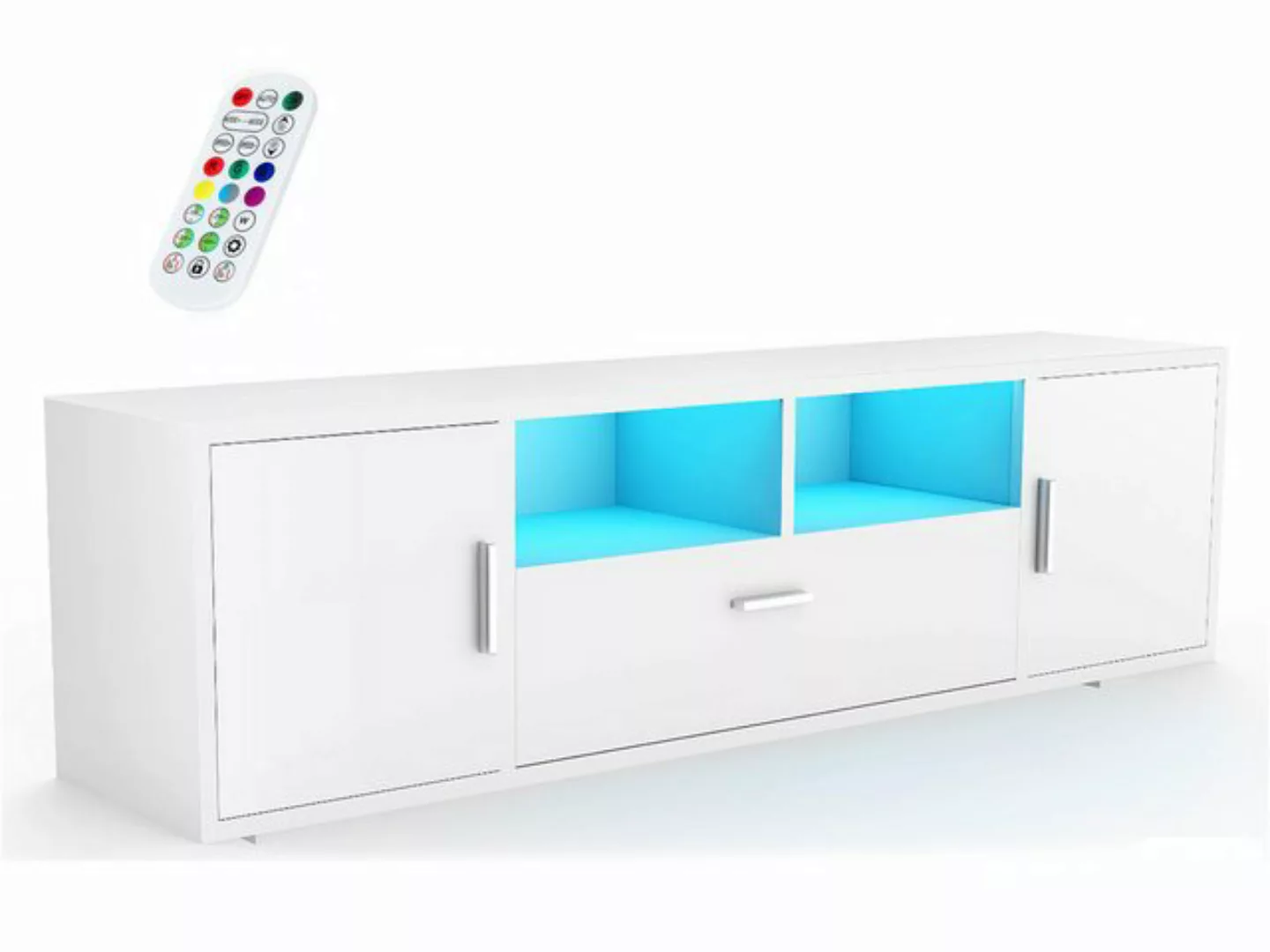 oyajia TV-Schrank Hochglanz TV-Schrank mit LED-Beleuchtung, Lowboard TV-Sch günstig online kaufen