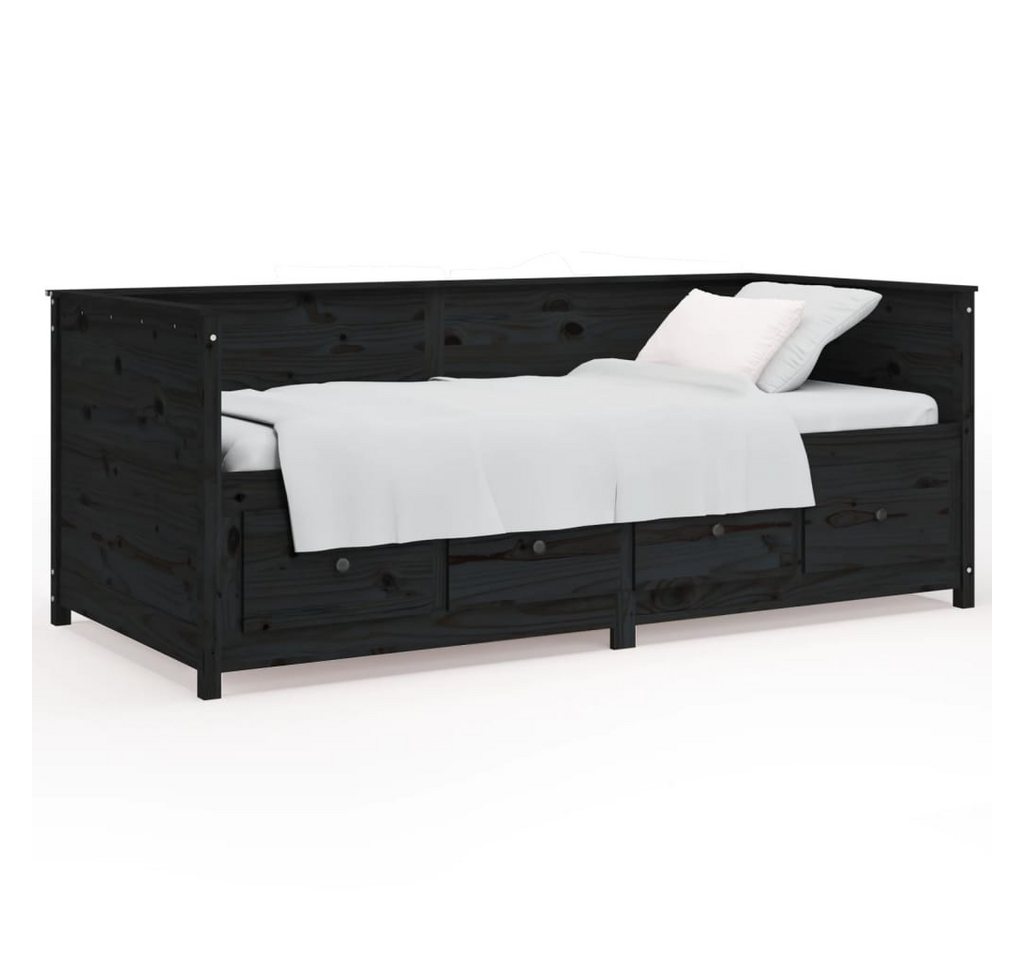 vidaXL Gästebett Gästebett Tagesbett Schwarz 90x190 cm Massivholz Kiefer Be günstig online kaufen