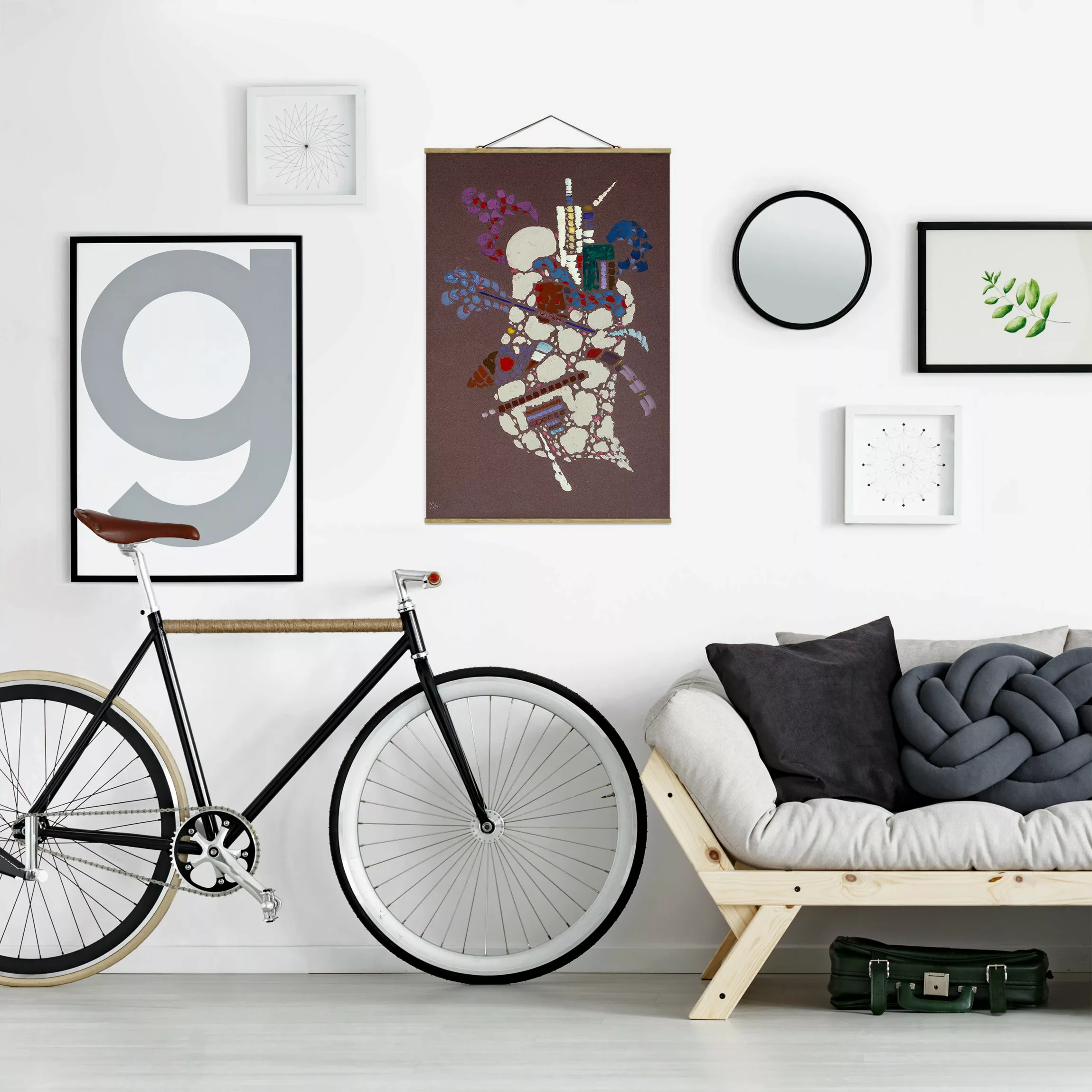 Stoffbild Abstrakt mit Posterleisten - Hochformat Wassily Kandinsky - Tache günstig online kaufen