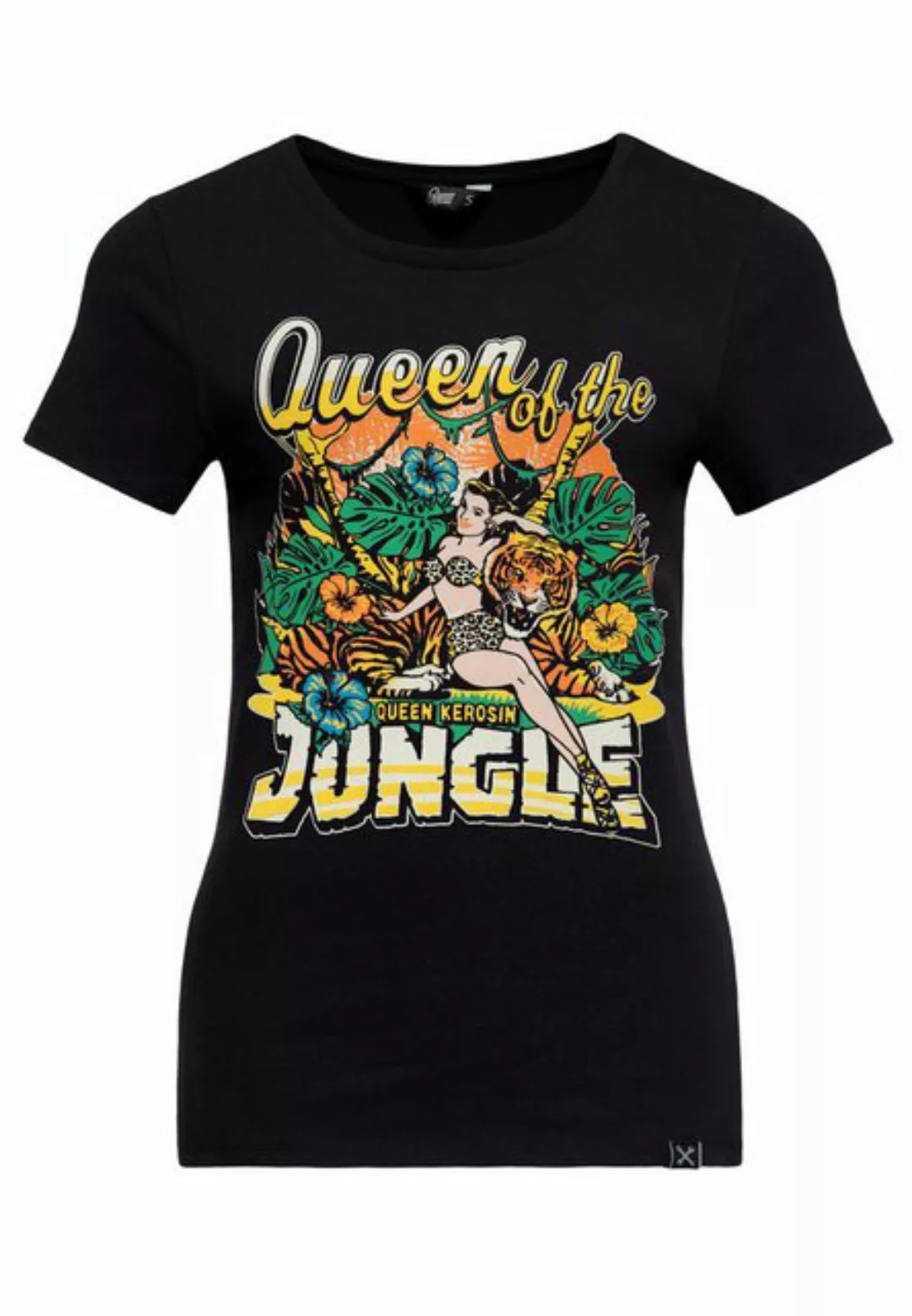 QueenKerosin Print-Shirt Queen of the Jungle (1-tlg) im tropischen Design günstig online kaufen