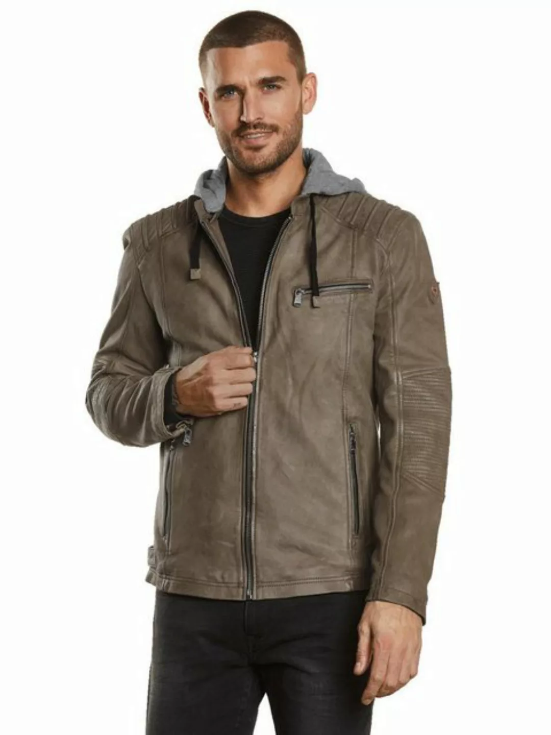 emilio adani Lederjacke Lederjacke mit abnehmbarer Kapuze günstig online kaufen