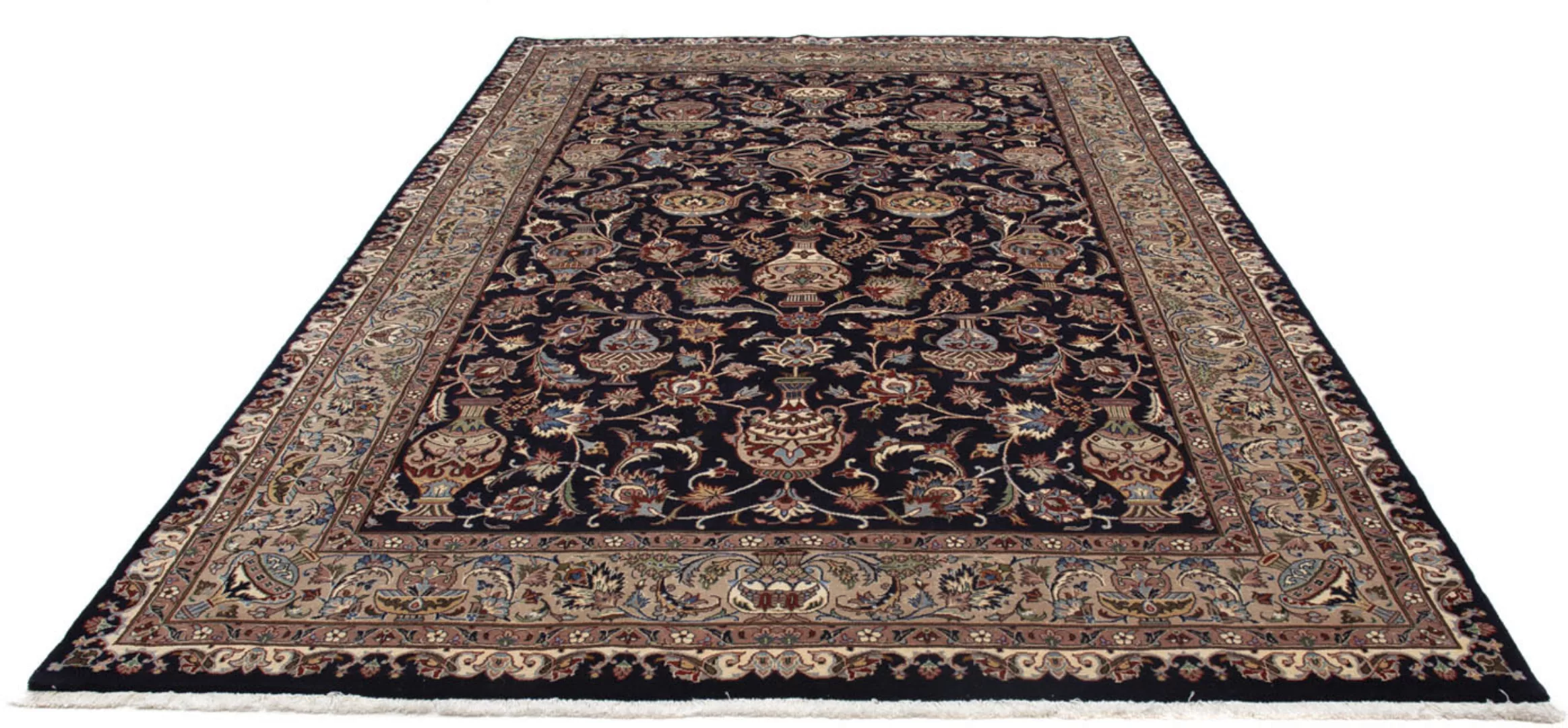 morgenland Wollteppich »Kaschmar Blumenmuster Nero 310 x 200 cm«, rechtecki günstig online kaufen