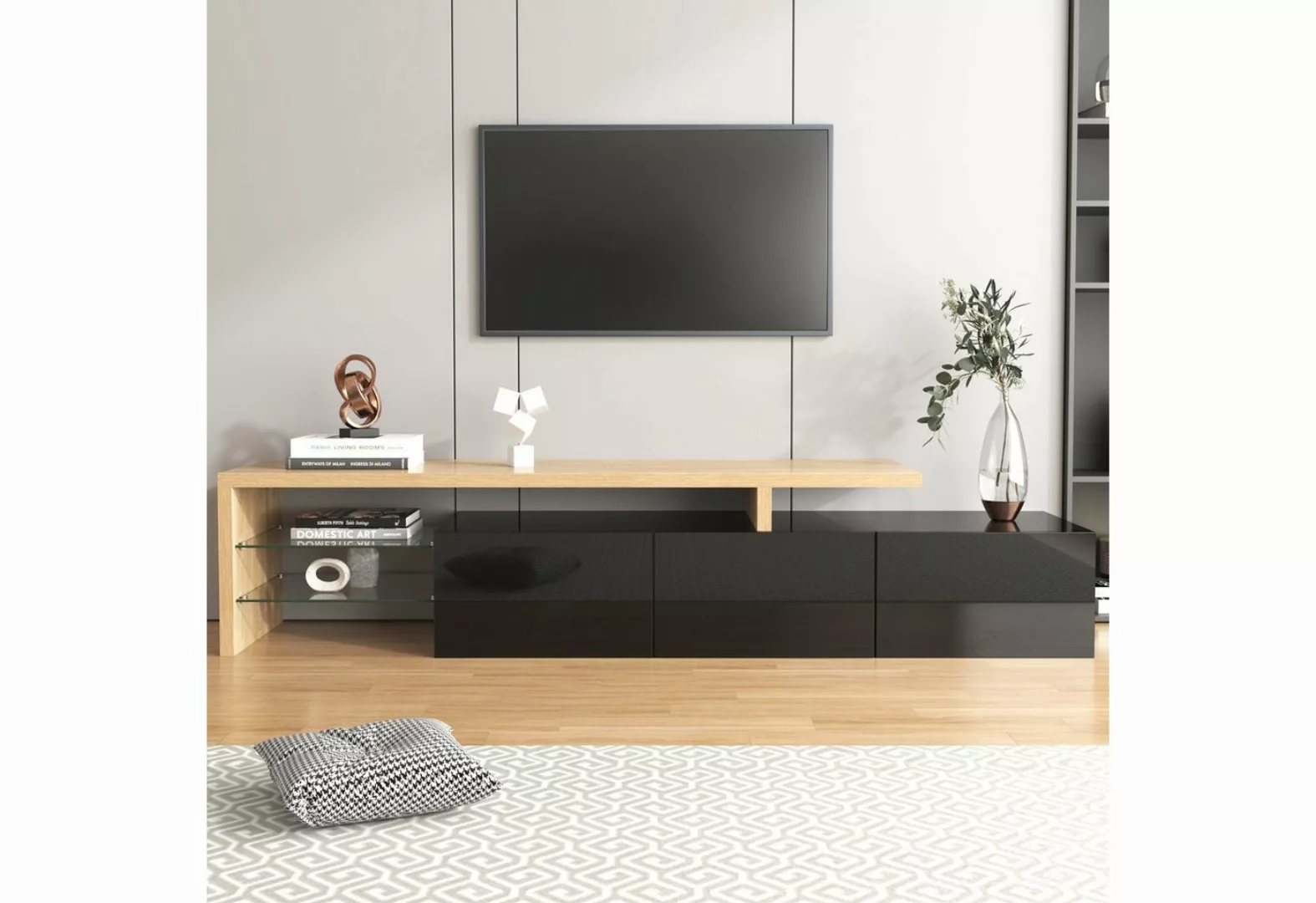 Celya TV-Schrank Modernes TV-Schrank-Design,LED-Beleuchtung,praktischer Sta günstig online kaufen