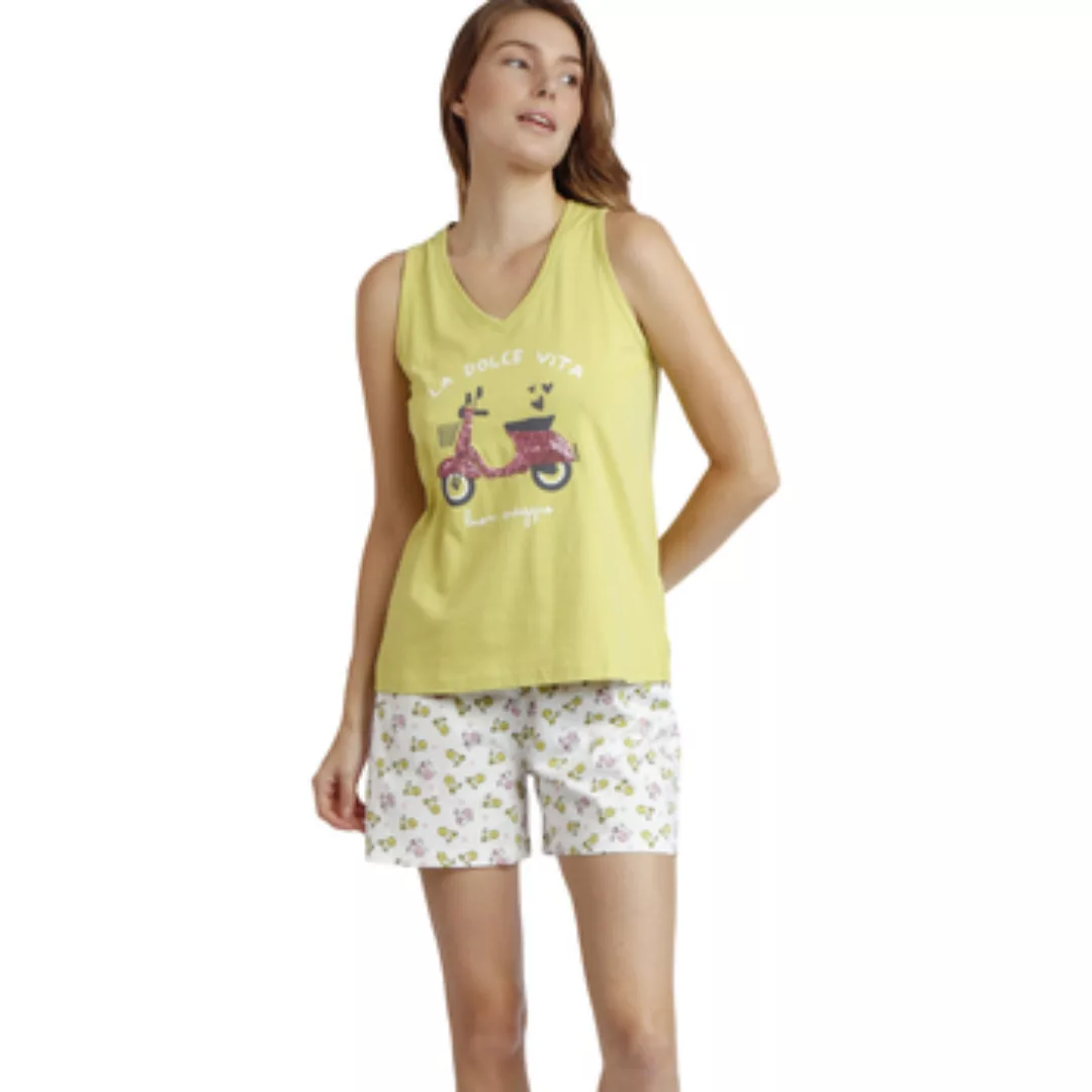 Admas  Pyjamas/ Nachthemden Pyjama Hausanzug Shorts Tank Top La Dolce Vita günstig online kaufen