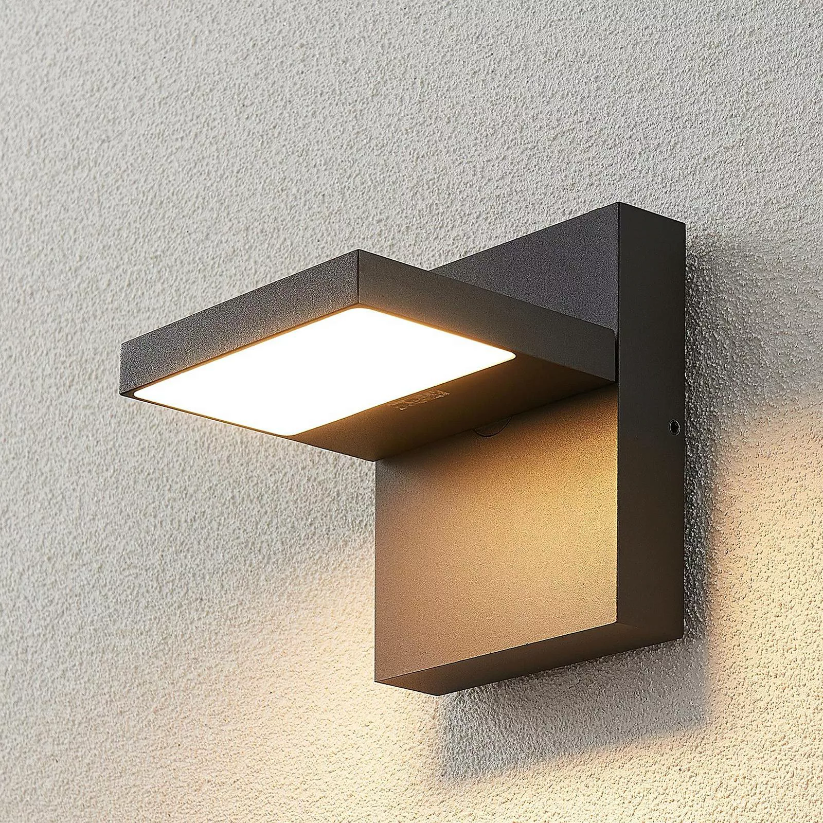 Lucande LED-Außenwandlampe Silvan, anthrazit, IP65, 14 cm günstig online kaufen