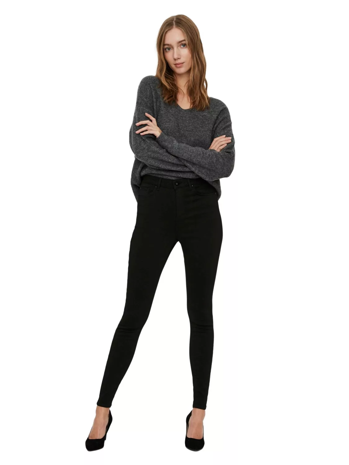 VERO MODA Vmsophia High Waist Skinny Fit Jeans Damen Schwarz günstig online kaufen