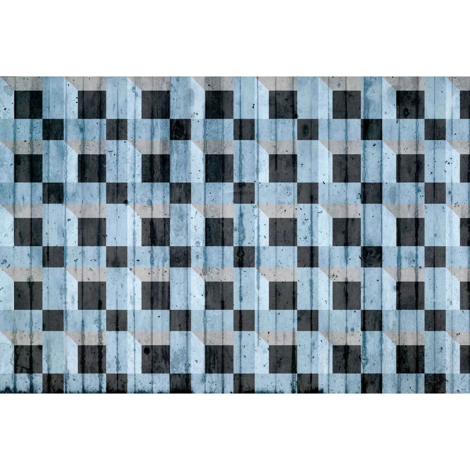 Fototapete  3D Abstrakt Modern Blau Schwarz 4,00m x 2,70m FSC® günstig online kaufen
