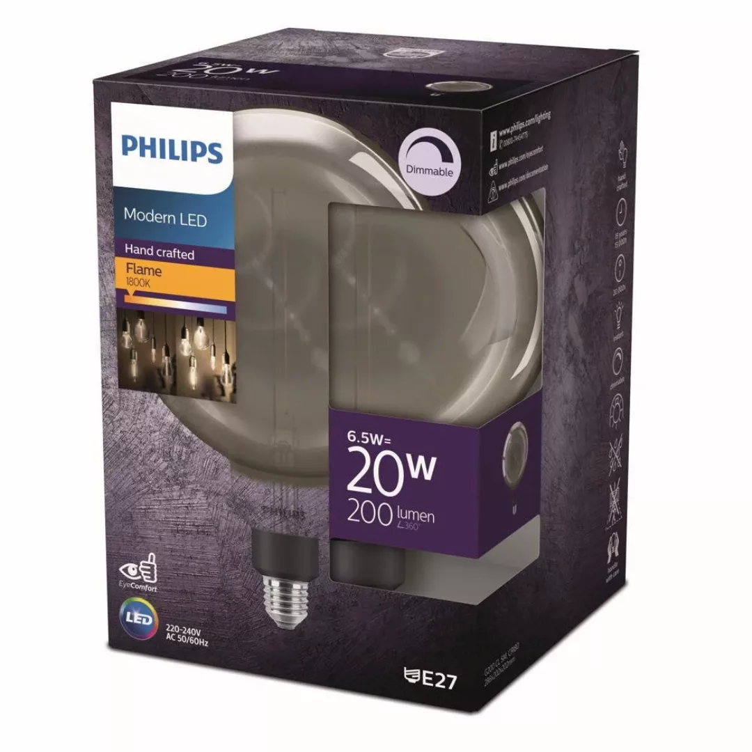 Philips LED Lampe ersetzt 25W, E27 Globe G200, grau, warmweiß, 200 Lumen, d günstig online kaufen