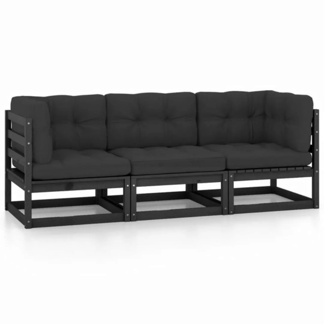 3-sitzer-gartensofa Mit Kissen Kiefer Massivholz günstig online kaufen