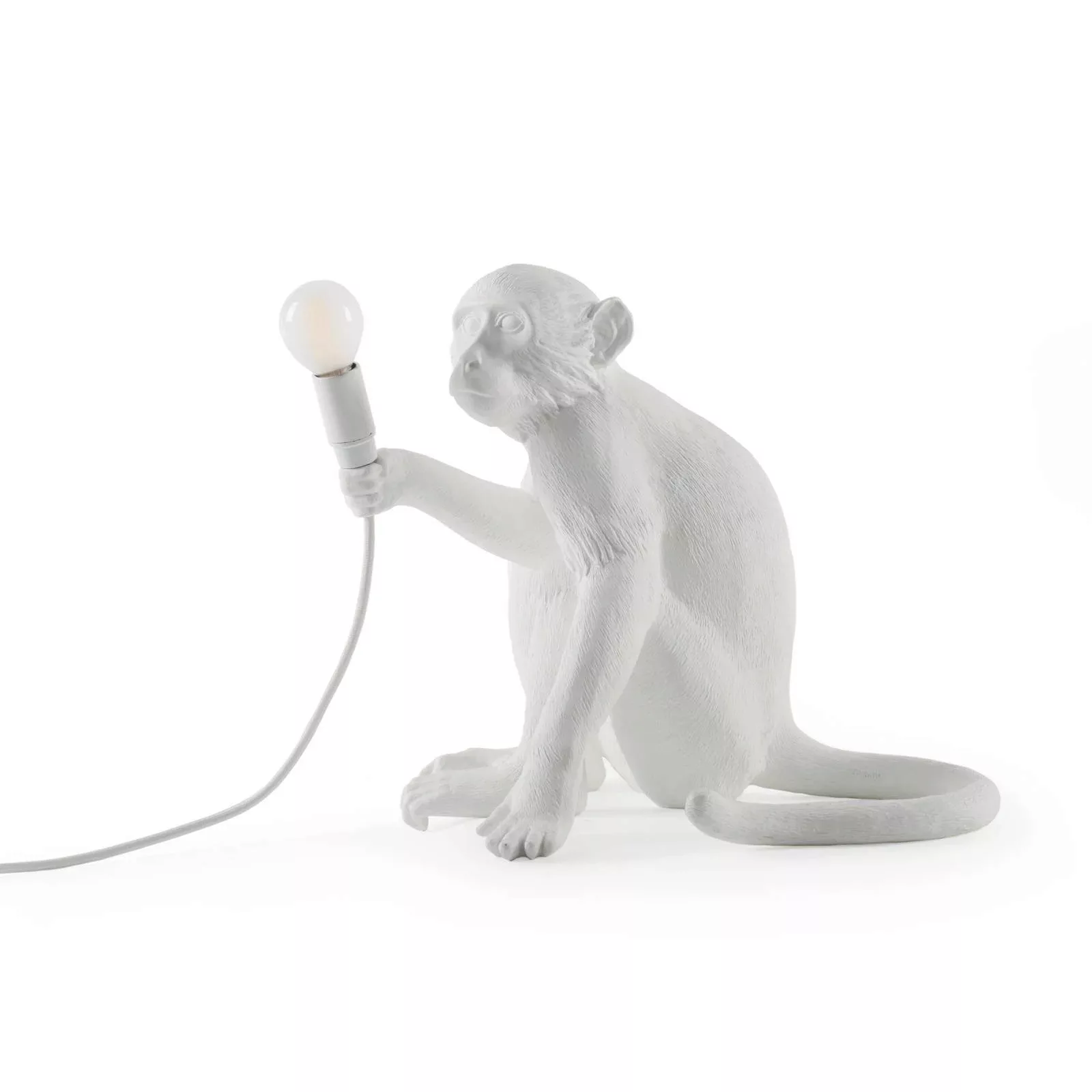 SELETTI Monkey Lamp LED-Dekolampe, weiß, sitzend günstig online kaufen