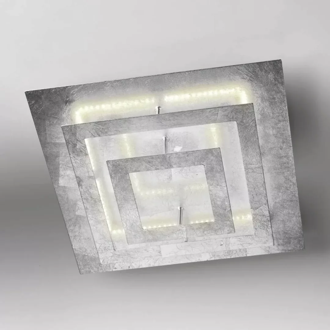 LED Deckenleuchte Square in Blattsilber 27W 2200lm günstig online kaufen