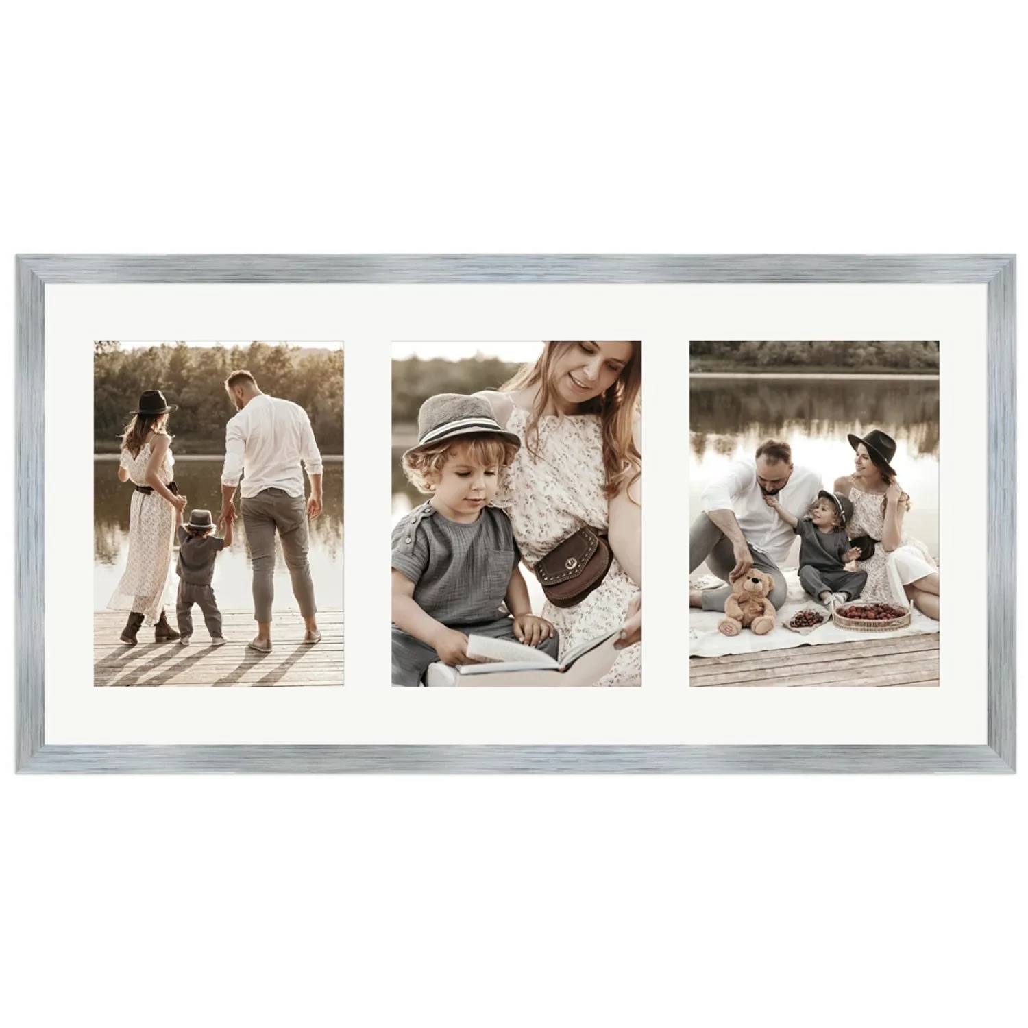 WANDStyle Galerierahmen G950 in Silber 25 x 50 cm für 3 Bilder im Format 13 günstig online kaufen