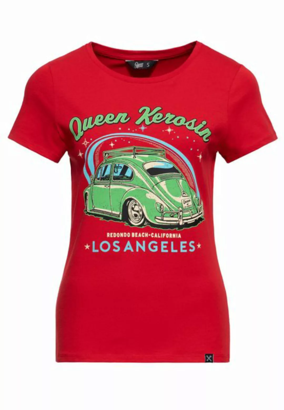 QueenKerosin Print-Shirt Los Angeles (1-tlg) mit Oldtimer-Print günstig online kaufen