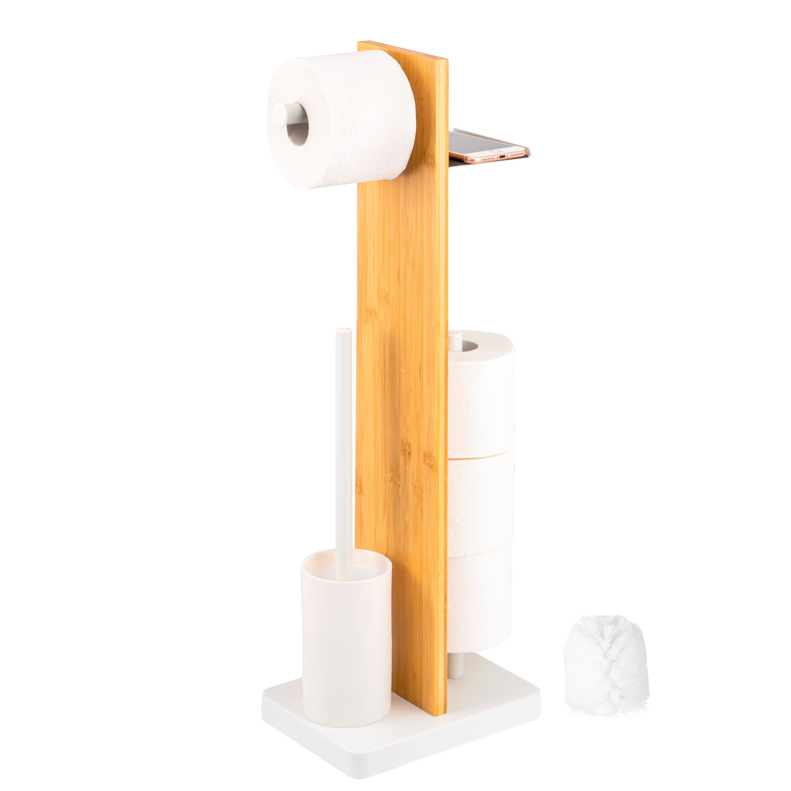 eluno WC-Garnitur Stand-WC-Garnitur 4in1, WC-Bürste, (Ersatz)Rollenhalter günstig online kaufen